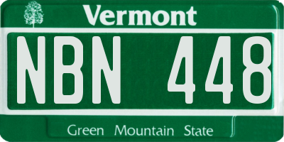 VT license plate NBN448