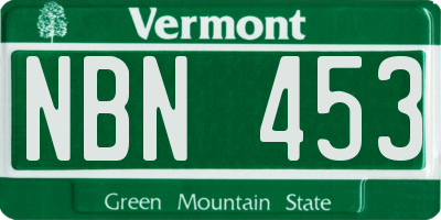 VT license plate NBN453
