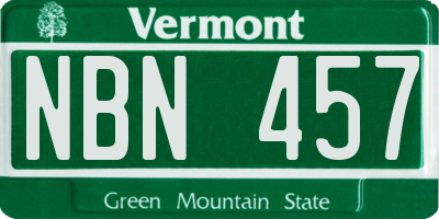 VT license plate NBN457