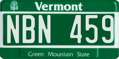 VT license plate NBN459