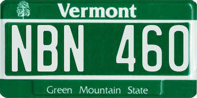 VT license plate NBN460