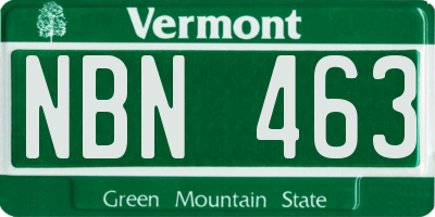 VT license plate NBN463