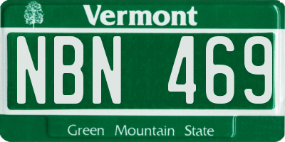 VT license plate NBN469