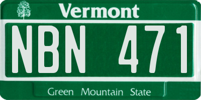 VT license plate NBN471