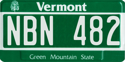 VT license plate NBN482