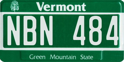 VT license plate NBN484