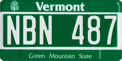 VT license plate NBN487