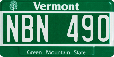 VT license plate NBN490