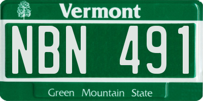 VT license plate NBN491