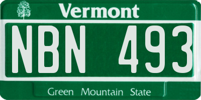 VT license plate NBN493