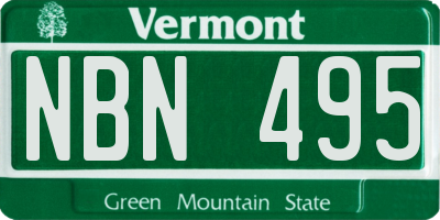 VT license plate NBN495