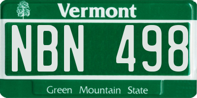 VT license plate NBN498