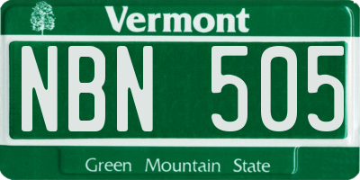 VT license plate NBN505