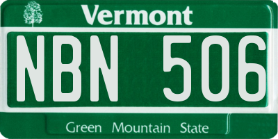 VT license plate NBN506