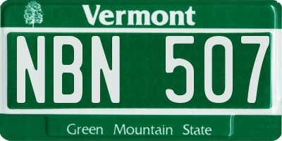 VT license plate NBN507