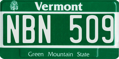 VT license plate NBN509