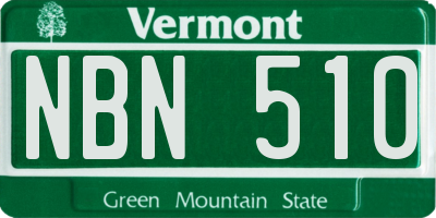 VT license plate NBN510