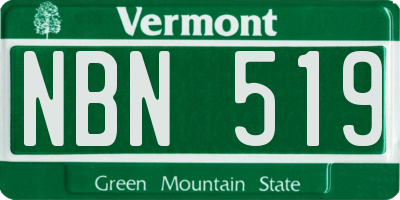 VT license plate NBN519