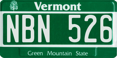 VT license plate NBN526
