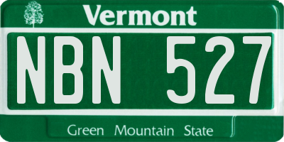 VT license plate NBN527