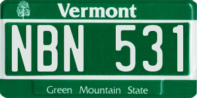 VT license plate NBN531