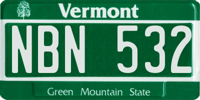 VT license plate NBN532