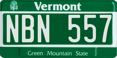VT license plate NBN557