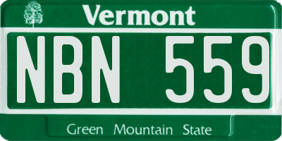VT license plate NBN559