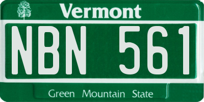 VT license plate NBN561