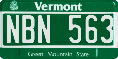 VT license plate NBN563