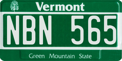 VT license plate NBN565