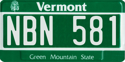 VT license plate NBN581