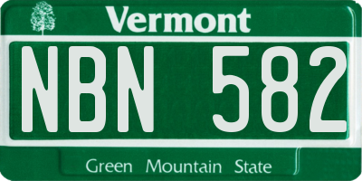 VT license plate NBN582