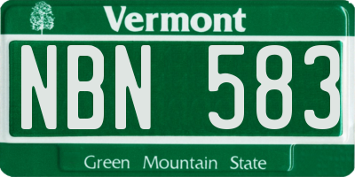 VT license plate NBN583