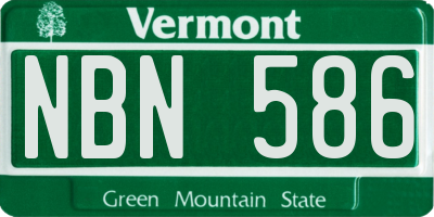 VT license plate NBN586