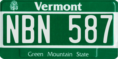 VT license plate NBN587