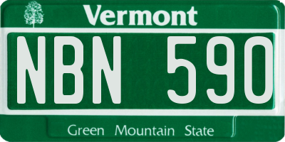 VT license plate NBN590
