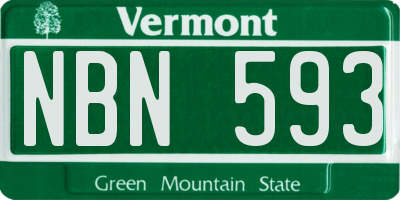 VT license plate NBN593