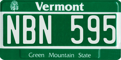 VT license plate NBN595