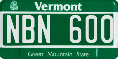 VT license plate NBN600