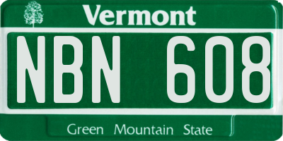 VT license plate NBN608