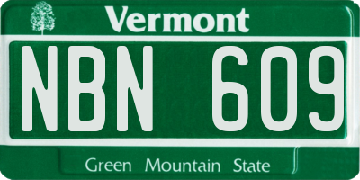 VT license plate NBN609
