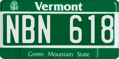 VT license plate NBN618