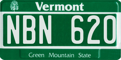 VT license plate NBN620