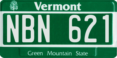 VT license plate NBN621