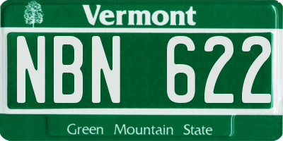 VT license plate NBN622