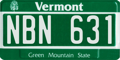 VT license plate NBN631
