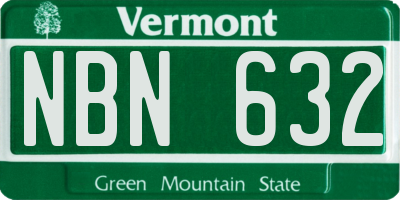 VT license plate NBN632
