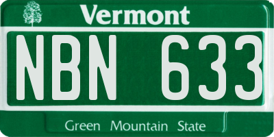 VT license plate NBN633