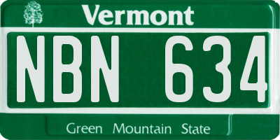 VT license plate NBN634
